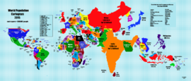 ถ้าแผนที่โลกมีมาตราส่วนตามขนาดประชากรของแต่ละประเทศ (Cartogram) จะมีหน้าตาเป็นอย่างไร??