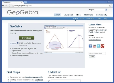 ภาพที่ 3 เว็บไซต์ของ GeoGebra