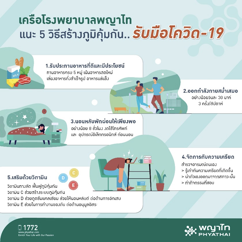 แนะ 5 วิธีสร้างภูมิคุ้มกัน รับมือโควิด-19 