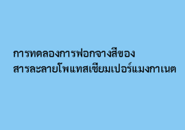 การทดลองการฟอกจางสีของสารละลายโพแทสเซียมเปอร์แมงกาเนต พารามิเตอร์รูปภาพ 1