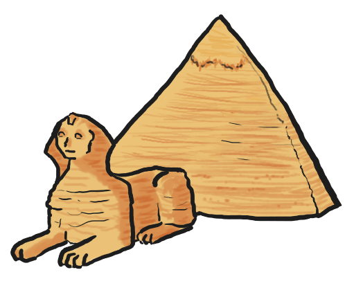 pyramid and cyro cartoon